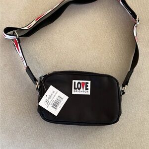 Brighton Love Crossbody Bag Black Nylon Adjustable Strap NWT